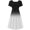 thumbnail image 5 of Vestido de verano con lazo de manga corta con cuello en V de moda casual para mujer Vestidos estampados de verano Pompotops ghjkhdj14298, 5 of 5