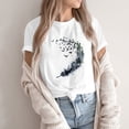 thumbnail image 4 of NAMTYQX Womens Oversized Tee Shirts Plus Size Stylish Loose Fit Crewneck Basic Short Sleeve Light Patterned Softest White Size 3XL, 4 of 5