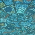 thumbnail image 1 of Ahgly Company Indoor Square Patterned Teal Green Area Rugs, 4' Square, 1 of 6