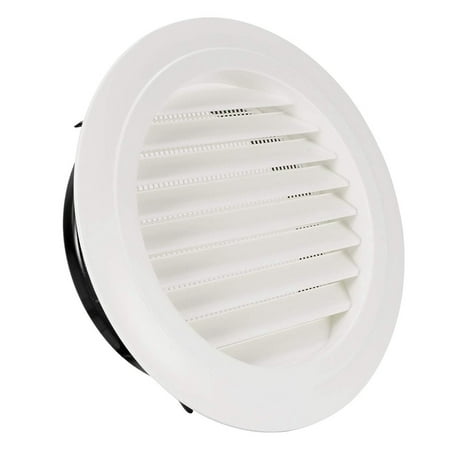 

8 Inch Round ABS Louver Grille Cover White Soffit Vent with Built-In Fly Screen Mesh for Bathroom Office Kitchen Ventilation
