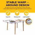thumbnail image 4 of Happy Easter Table Cloths for 4 Foot Rectangle Tables, Cute Rabbits Eggs Daisy Flowers Plants Watercolor Patio Waterproof Elastic Fitted Tablecloths, Washable Rectangular Table Cover for Camping, 4 of 8