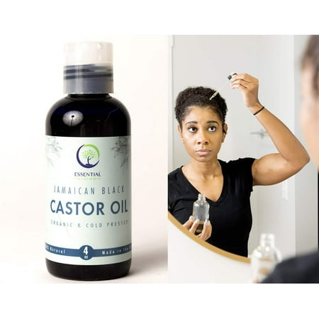 4 oz Organic Black Jamaican Castor Oil for Hair, Beard, Natural Skin Care, Shampoo,
