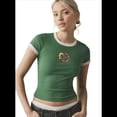 thumbnail image 3 of Camiseta Gráfica Vintage para Mujer con Cuello Redondo Acanalado y Ribete en Contraste Verde XL, 3 of 10
