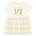 thumbnail image 3 of Inktastic Half Birthday Gold Stars Girls Baby Dress, 3 of 5