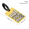 thumbnail image 2 of Equipaje Etiqueta, PVC Identificador Tarjeta Soporte Etiqueta, No Tu Bolsa Patrón Viaje Bolso Etiqueta con Ajustable Correa para Equipaje Maleta, Amarillo Paquete de 3, 2 of 5
