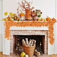 thumbnail image 6 of 2 Pack Fall Maple Leaves Garland Artificial 5.7ft Fake Autumn Leaf Foliage Garland Hanging Vines for Indoor Outdoor Home Halloween Thanksgiving Wall Mantel Party Decor, 6 of 6