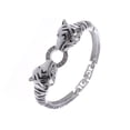 thumbnail image 1 of Alilang Silvery Tone Black Enamel Clear Crystal Rhinestone Two Tiger Cuff Bracelet Bangle, 1 of 4