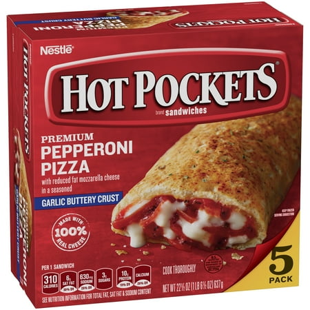 HOT POCKETS Frozen Sandwiches Pepperoni Pizza 5-Pack - Walmart.com