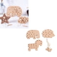 thumbnail image 4 of Wood Lace Block, Thick Strong 3 Pieces Wooden Lacing Toy Safe Fine Motor Skill  For Education, 4 of 8