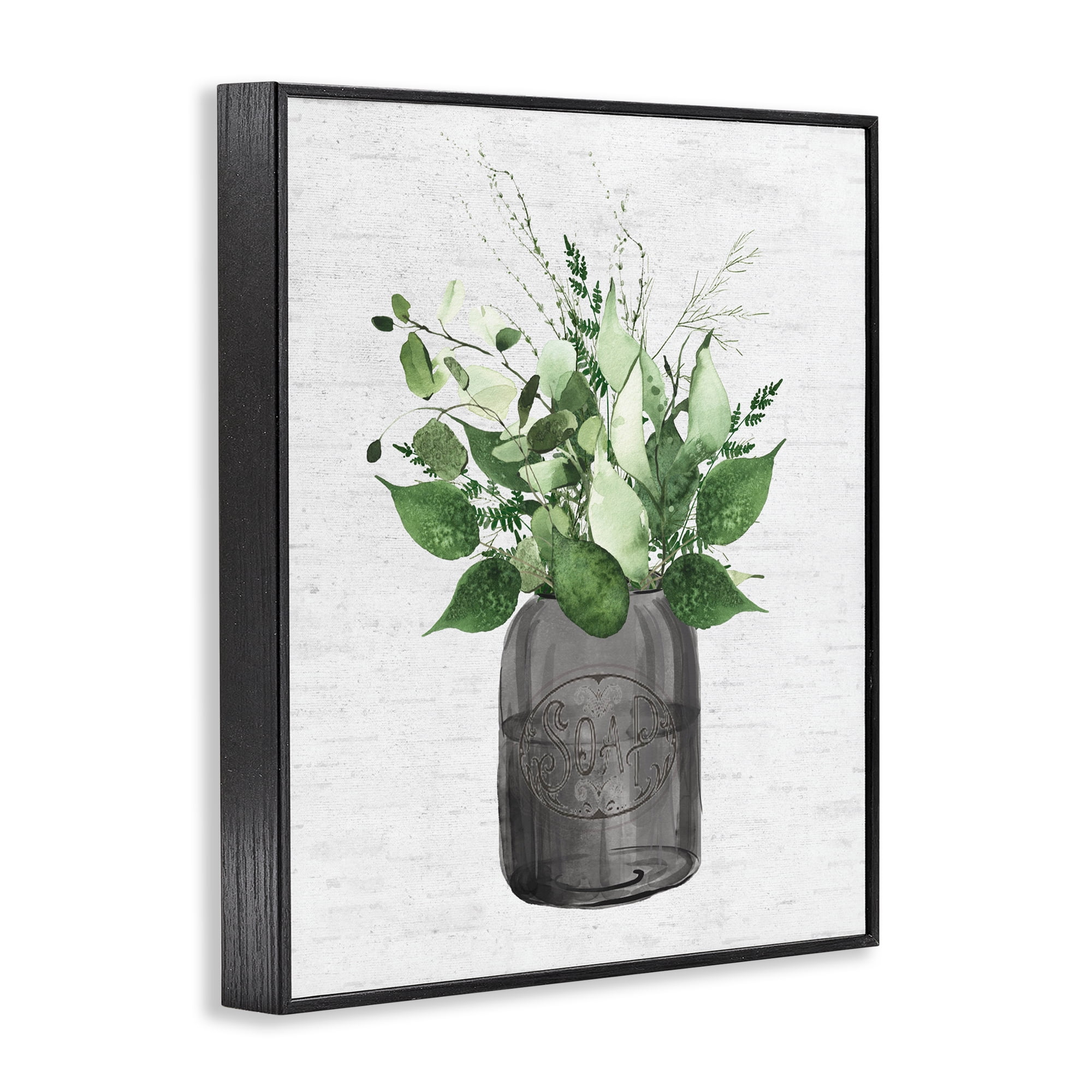Vintage Soap Jar Herbs Black Framed Giclee Art, design by Lettered and Lined