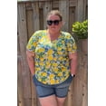 thumbnail image 2 of CASSIE LIZ Plus Size Tops Summer Short Sleeve Lemon Shirts Womens Blouses Cute Ladies V Neck Tee Tunic Dressy Pullover XL 14W 16W, 2 of 6