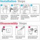 thumbnail image 5 of Ganchos adhesivos, ganchos de toalla resistente gancho de pared compatible con colgar con 304 de acero inoxidable compatible con ducha baño de cocina ideal de oficina Afortunado Sencillez, 5 of 5