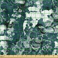 thumbnail image 2 of Ambesonne Leaf Print Fabric by the Yard Upholstery, Abstract Botany Leaves, 10 Yards, Dark Petrol Blue and White, 2 of 5
