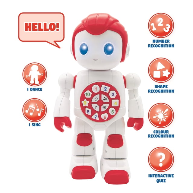 Lexibook Robot Interactivo Inteligente Powerman para Bebés Juguete Educativo para Niños Baila Toca Música Prueba Números Formas y Colores Niño Niña Robot Junior Rojoblanco ROB15EN