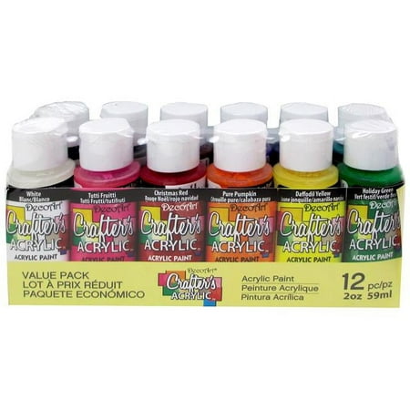 UPC: 0766218084446 | Decoart Crafter s Acrylic Paint Value Pack 12pc
