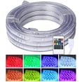 thumbnail image 1 of LED Rope Lights, 16.4ft Flat Flexible RGB Strip Light, Color Changing, Waterproof for Indoor Outdoor Use, Connectable Decorative Lighting, 8 Colors and Multiple Modes, 1 of 5