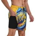 thumbnail image 2 of KLL Funny Alarm Clock Illustration for Mens Swim Trunks Quick Dry Swim Shorts with Built-in Compression Liner Funny Swimwear Bathing Suits-Large, 2 of 6