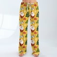 thumbnail image 7 of Women's Fashion Loose Casual Christmas Snowman Print Pants with Drawstring Elastic Waist, Comfortable Sleepwear and Loungewear Trousers for Home,Yellow,2XL, 7 of 7