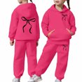 thumbnail image 5 of Gaexia Girls Casual Print Hoodie And Pants Outfit Long Sleeve Pullover Top With Matching Bottom For Older Kids, 5 of 6