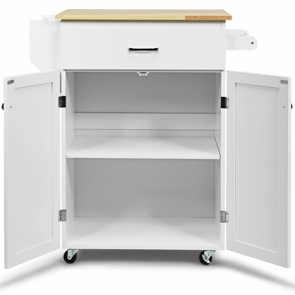 Finihen Rolling Storage Cabinet Cart, Kitchen Island Cart, Utility Rolling Storage Cabinet Kitchen Island Cart with Spice Rack, for Kitchen, Dining Room, White Finihen Rolling Storage Cabinet Cart, Kitchen Island Cart, Utility Rolling Storage Cabinet Kitchen Island Cart with Spice Rack, for Kitchen, Dining Room, White