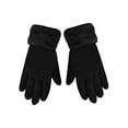 thumbnail image 3 of Winter 3 Piece Gift Set Fleece lined Scarf Gloves Cable Knit for Women (Black), 3 of 3