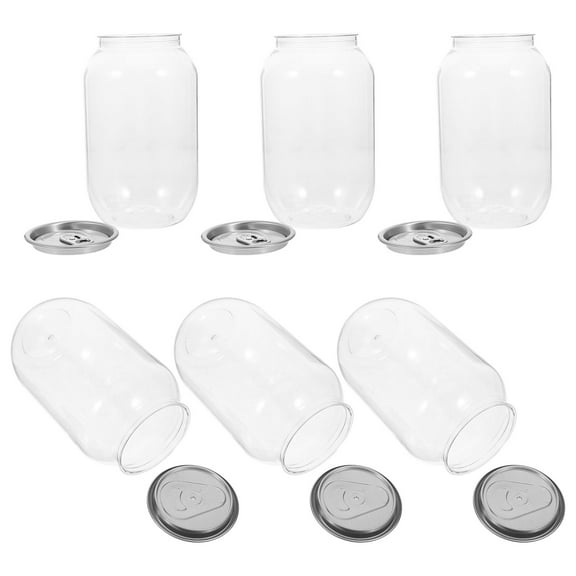 ibasenice 10Pcs Portable Transparent Canning Jars with Lids for Beverages Storage and Freshness