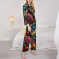 thumbnail image 3 of Wukai Sunset Floral Fantasy Landscape Print Women's Pajama Set,PJ Set,Lounge Sets For Women Soft Long Sleeve Sleepwear Comfort and Style-XX-Large, 3 of 7