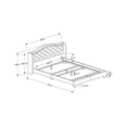 thumbnail image 3 of Monarch Specialties Bed - Queen Size, Grey Linen With Chrome Trim, 3 of 5