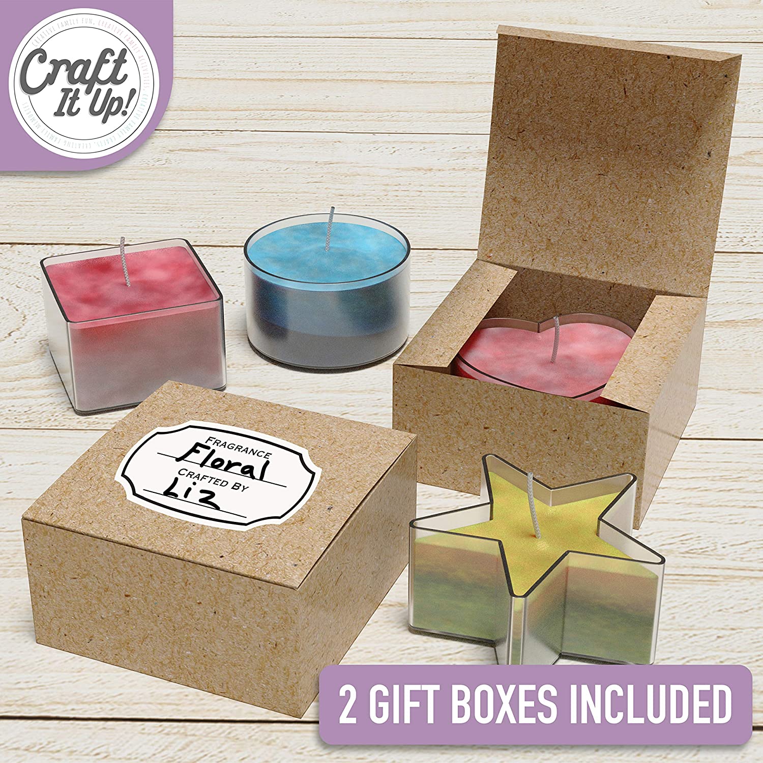 Candle Making Kit by Craft It Up! Complete DIY Beginners Set with Silicone Molds, Soy Candle Wax Supplies Plus Pot, Wicks, Essential Oils & More, Scented Homemade Candles Set for Teens & Adults - image 5 of 7