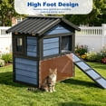 thumbnail image 5 of Cool Outdoor Cat House for Summer, Double-Layer Insulated Cat Shelter with Escape Window & Extended Ramp, Blue, 5 of 10