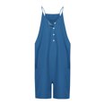 thumbnail image 7 of CQONEPT Summer Jumpsuits for Womens Casual Loose Fit Sleeveless Shorts Leisure Trendy Rompers with Pockets Blue 2XL, 7 of 7