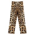 thumbnail image 3 of Leopard Print Pattern Pajama Pants Breathable with Pockets Pajamas For Lady Vintage Sleeping Pants Bedroom Homewear, 3 of 6