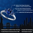 thumbnail image 2 of Gem Stone King 2.10 Ct Oval Blue Created Sapphire 925 Sterling Silver Ring, 2 of 6
