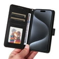 thumbnail image 6 of SaniMore for iPhone 15 Pro Max Wallet Case, Detachable Strong Magnetic PU Leather Flip Cover PU Leather with Magnetic Shell Card Slots Cash Pocket Wristlet Strap Full Protective Stand Shell, Black, 6 of 12
