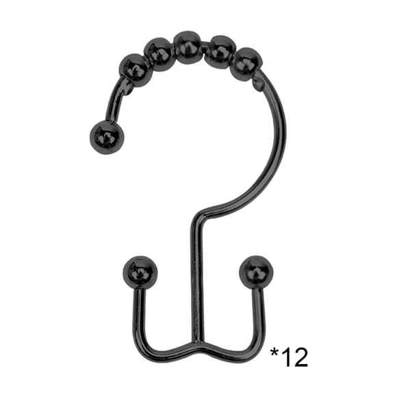 Shower Curtain Hooks Rings For Bathroom 12 Pcs Iron