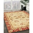 thumbnail image 3 of Ahgly Company Machine Washable Indoor Round Abstract Mustard Yellow Area Rugs, 3' Round, 3 of 7
