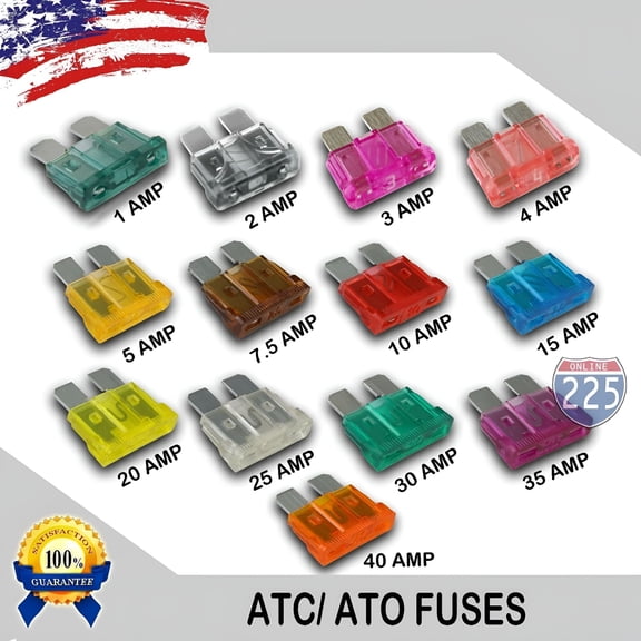 GJX 100 PCS 1 AMP ATC/ATO Standard Regular Fuse Blade 1A Car Truck Boat Marine RV