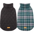 thumbnail image 1 of Kuoser Abrigo cálido para perros, chaqueta reversible, abrigo de invierno impermeable, ropa a cuadros de estilo británico, abrigos para clima frío, chaleco de nieve acogedor para perros pequeños, medi, 1 of 4