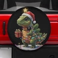 thumbnail image 2 of Lotusprinthandmade Dinosaur Lovers Christmas Spare Tire Cover With Backup Camera Hole 6 Sizes (29 in.) – Fun Holiday Car Design, 2 of 6