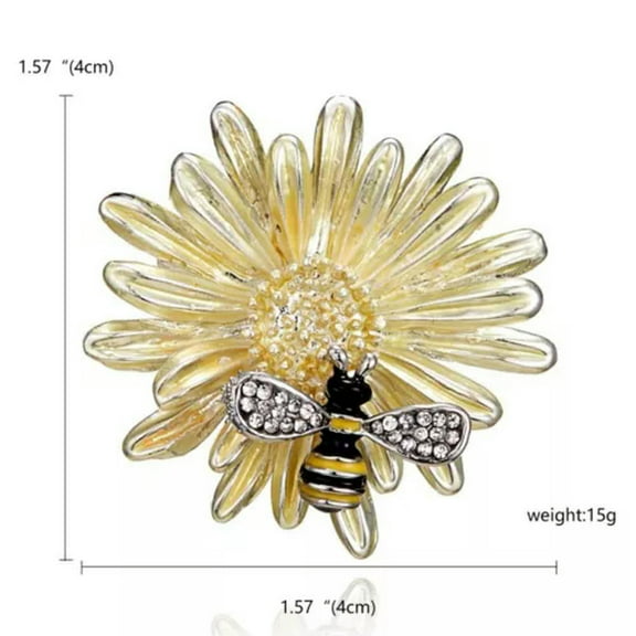 GKNET Wedding Animal Bee Crystal Pearl Enamel Brooch Pin Women Delicate Jewelry Wholesale New-#5 Flower Bee