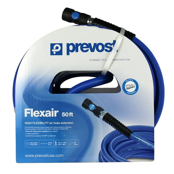 Prevost RISB3850 High Quality Flexair 50' x 3/8" Air Hose with Prevo S1 Industrial Coupler