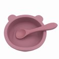 thumbnail image 1 of Graflsoa Portable Silicone Suction Bowl for Babies with Spoon, Rose Red & Multiple Color Options, Lightweight Child-Friendly Tableware, 1 of 6