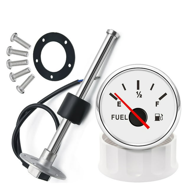 52MM Fuel Level Gauge 0-190 Ohm Oil Tank Level Indicator With Fuel Level Sensor 200MM 300MM 350MM For Boat Car RV Camper ,Easy to Install