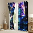 thumbnail image 3 of Castle Fairy Magical Dragon Black Out Curtains for Boys Girls,Abstract Gradient Animal Curtains Pack of 2 (42x63 Each),Ombre Starry Sky Bedroom Curtains,Lightweight Room Decor, 3 of 6