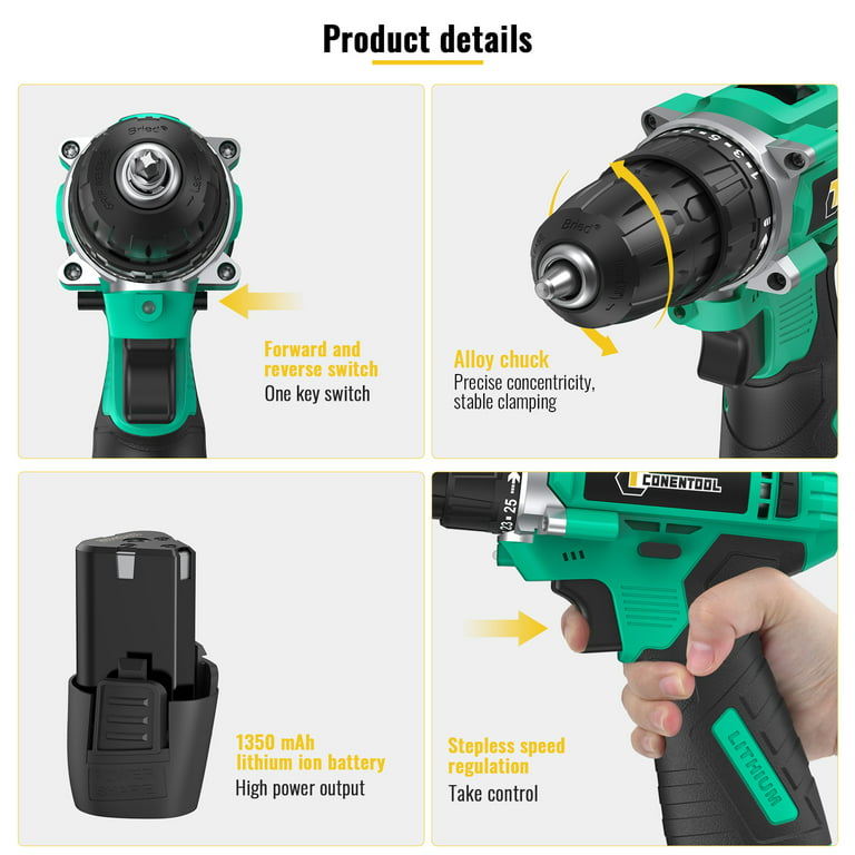  Electric Screwdriver Set Automatic Screw Driver Drill Tool  Torque Adjustable Stepless Speed Regulation (6mm) : Tools & Home Improvement
