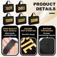 thumbnail image 3 of 5 Senses  Bags for Him Her with Labels,Sight Smell  Taste Sound  Bags with Ribbon Handle,Tissue Paper,Greeting Card for Birthday,Wedding,Christmas,Valentine's Day (Black small, 9.8 x 6.7 x 3.1 Inch), 3 of 6