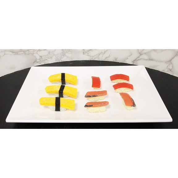 Ebros 11.5" White Large Modern Serving Plate Entrees Serveware Platter SET OF 2