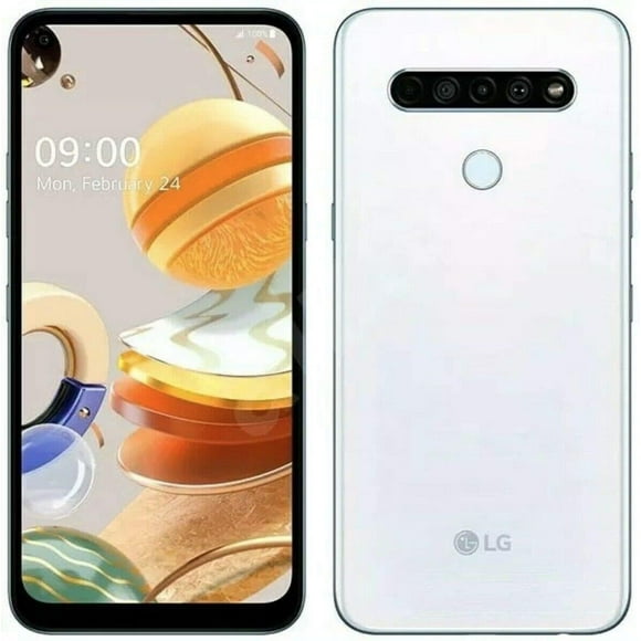 LG K61 128GB ROM + 4GB RAM (GSM Seulement Pas de CDMA) Usine Débloqué 4G/LTE Smartphone (Blanc) - Version Internationale (Sim Unique)