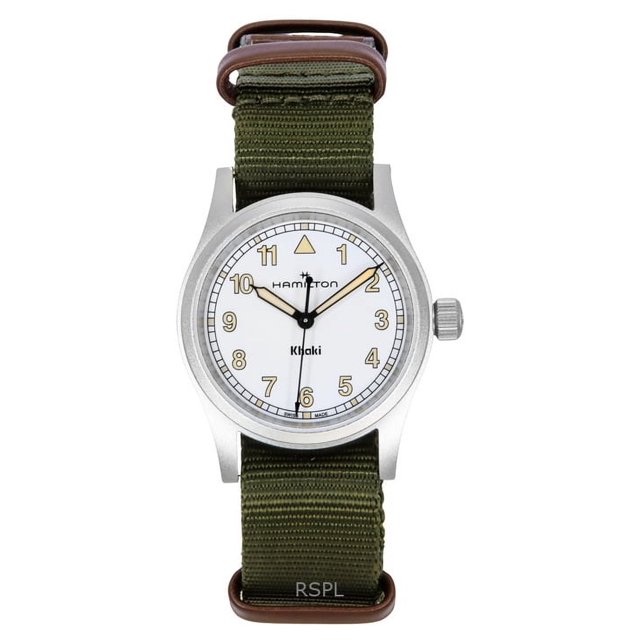 Hamilton Khaki Field Textile Strap White Dial Quartz H69301910 Unisex Watch