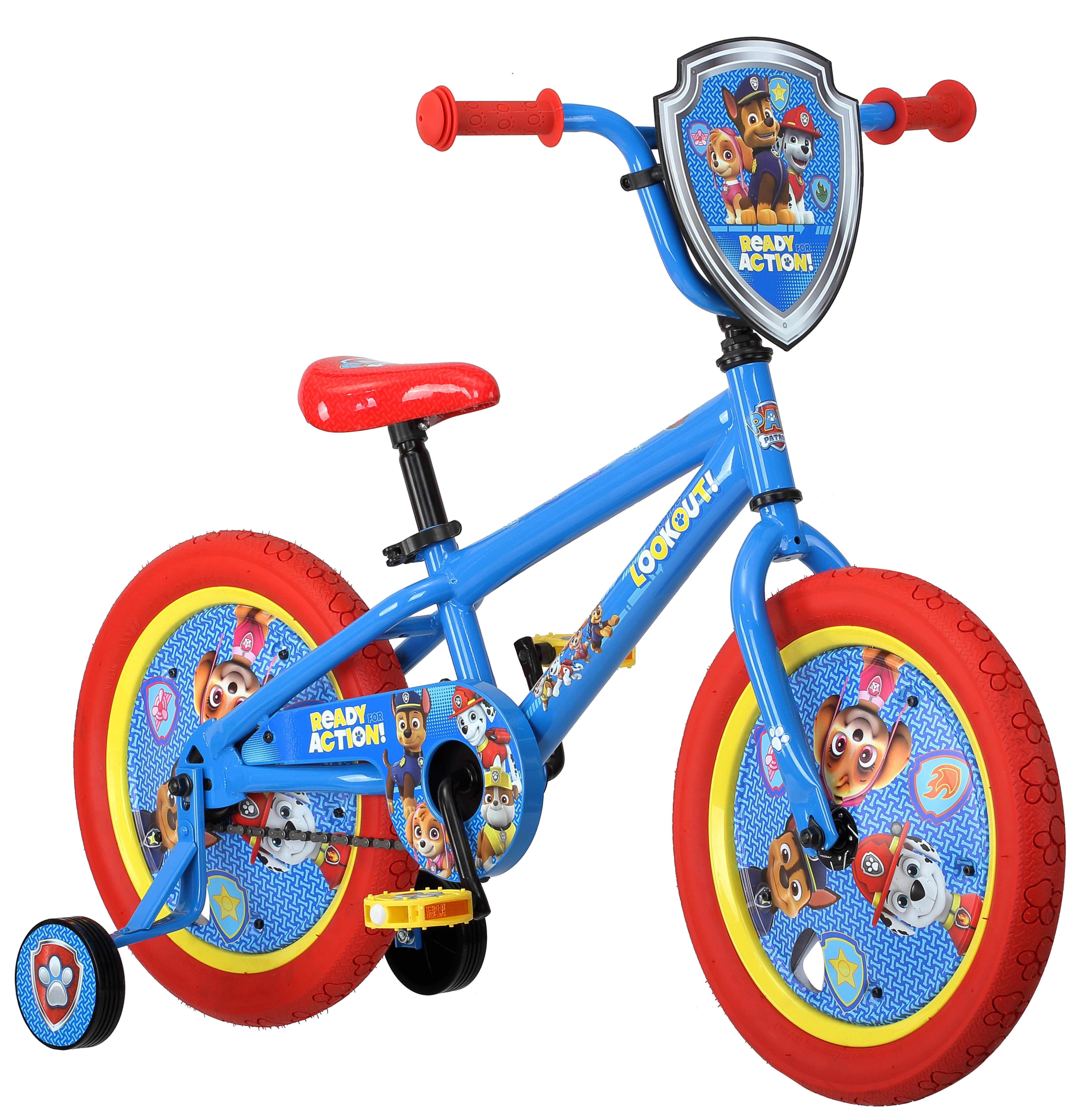 Nickelodeon Paw Patrol 16" All Character Kids Bike, Blue/Red Walmart